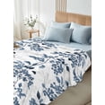 thumbnail image 5 of Blue Fruit Flat Sheets Only Queen Size, Soft Breathable Bed Top Sheets for Mattress, Vintage Plant Nature Botanical Flower Floral Luxury Bedding Flat Sheets for Home Hotel Bedroom Bed Protection, 5 of 9