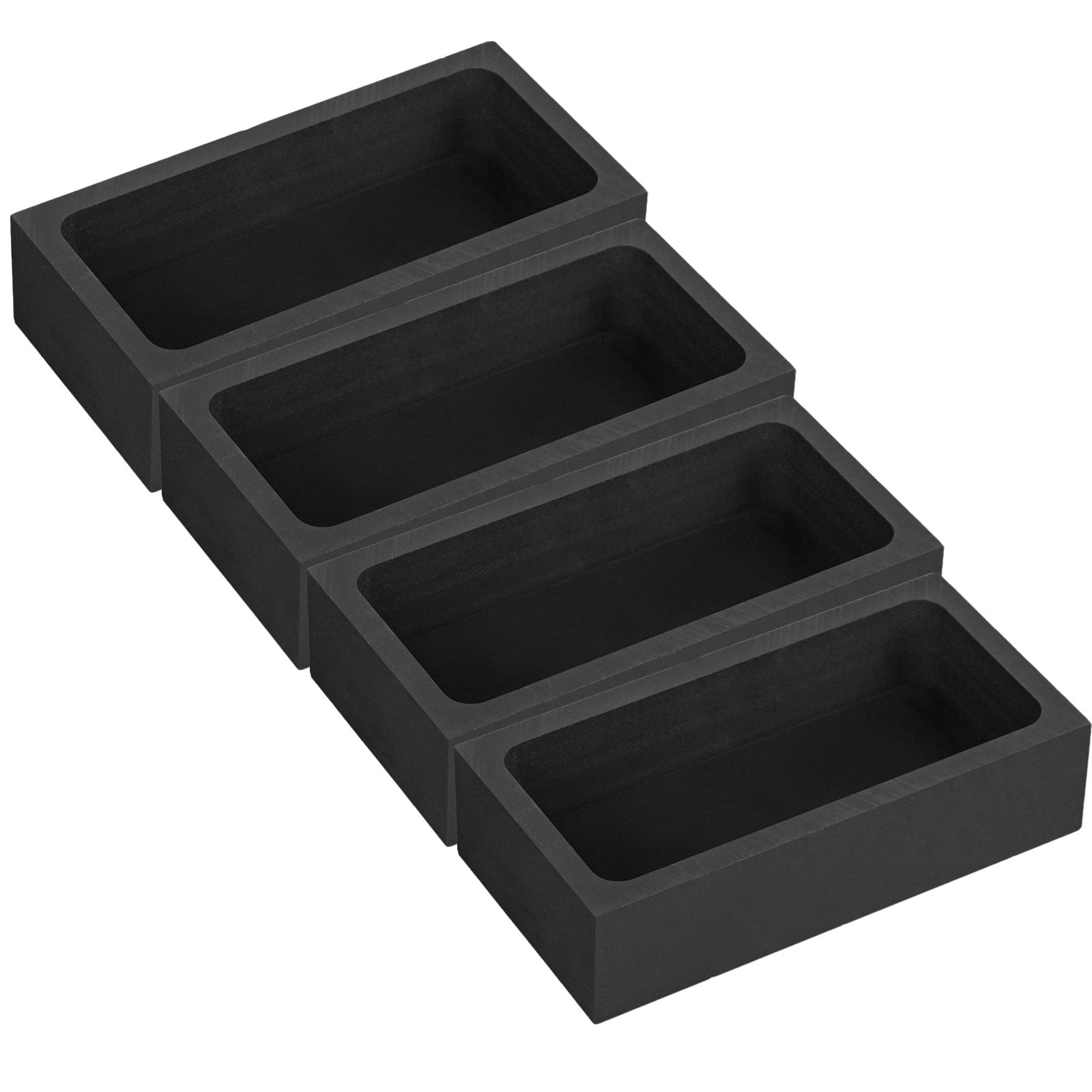 4 Pcs Graphite Ingot Moulds, 1kg/2.2lbs Metal Melting Refining Tools, Crucible Ingot Casting Molds for Gold, Silver, Aluminum, Copper Brass