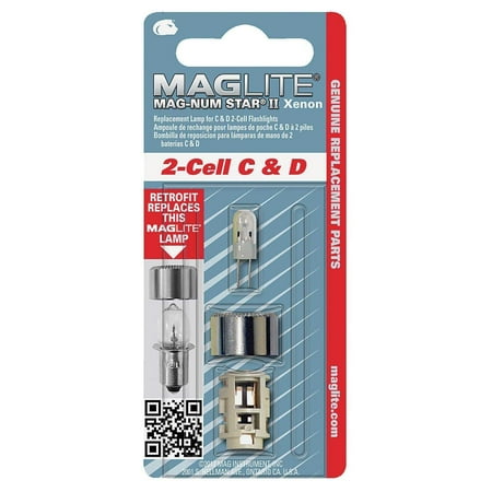 Maglite Flashlight Bulb Mag-Lite LMXA201 Mag-Num Star Xenon Replacement Lamp for 2-Cell C and D Flashlights (107-000-648), Replacement bulb for LMSA401 By MagLite ()