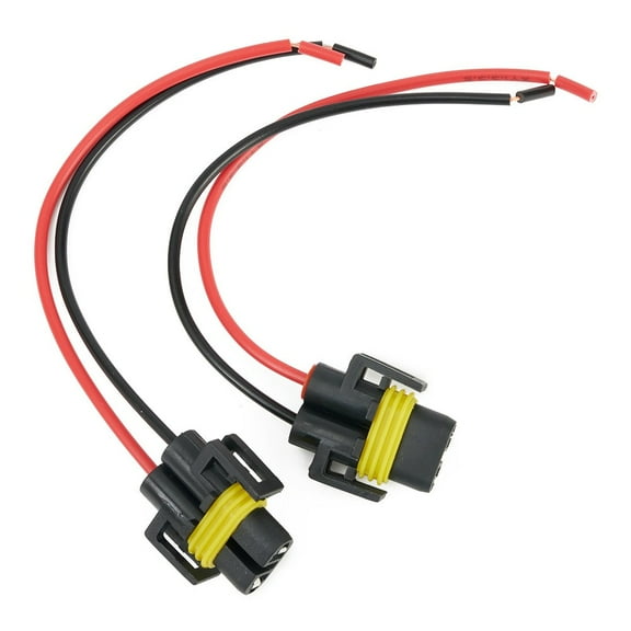 Tekuisi 2 Pcs H11 880 Female Socket Headlight Connector Wiring Harness Fog Light Socket Female Conne Car Cables Adapters Sockets