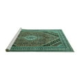 thumbnail image 2 of Ahgly Company Machine Washable Indoor Round Persian Turquoise Blue Traditional Area Rugs, 5' Round, 2 of 4