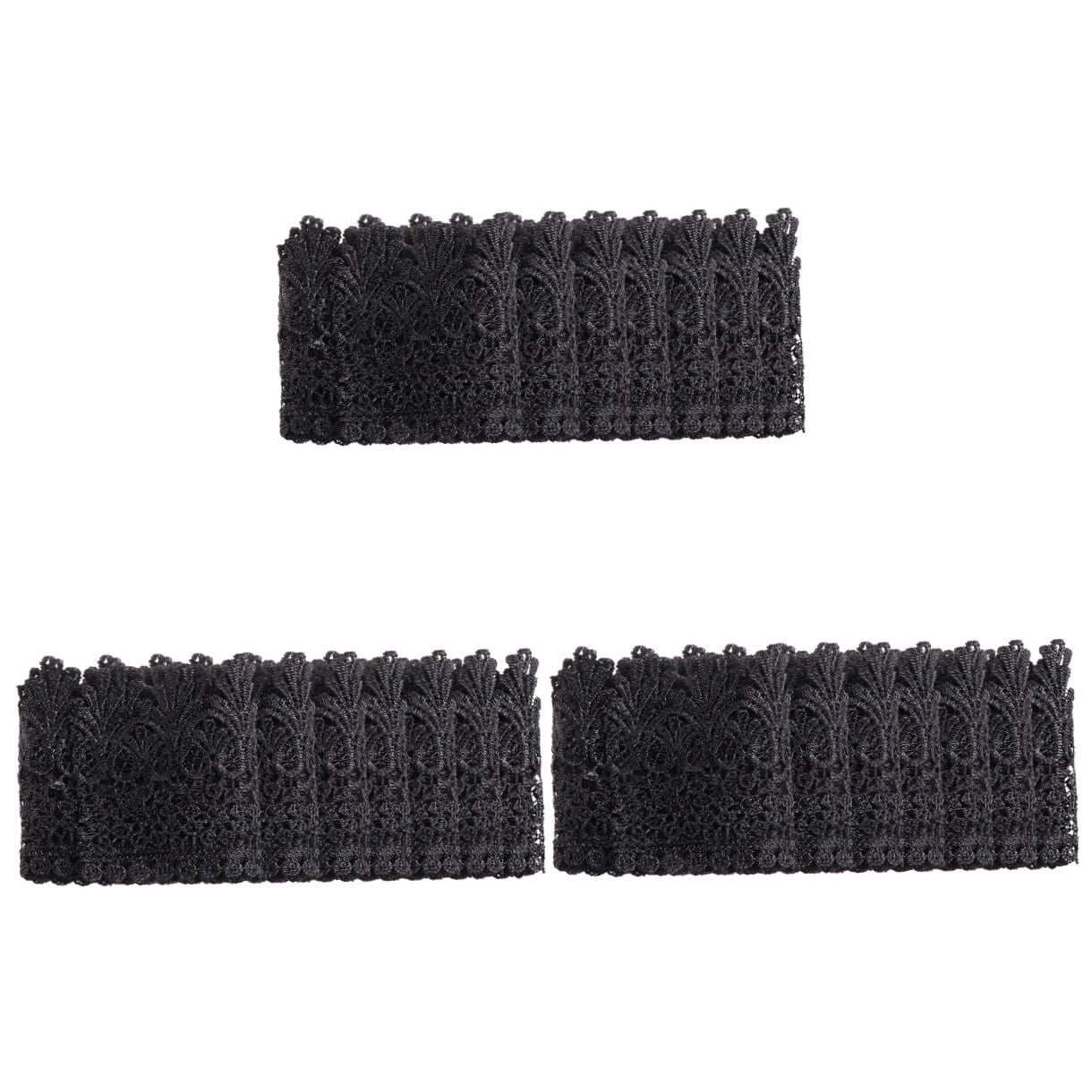 3 Pcs Black Lace Trim Similar to Ribbon DIY Garment Accessory Bride