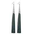 thumbnail image 1 of Pendientes largos con borlas para mujer, joyería de moda 2022, flecos colgantes bohemios, verde negruzco | Código de modelo 4957 Verde negruzco, 1 of 4