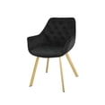 thumbnail image 4 of Topline Home Furnishings Dining Arm Chair, Velvet & Gold, 4 of 6