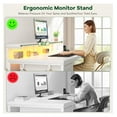 thumbnail image 4 of Computer Desk with Ergonomic Monitor Stand & CPU Stand,47.2" Gaming Desk with 1 Drawer & Power Outlet & JZWAL for Home Work, Bedroom Study and Gaming, Small Spaces,White, 4 of 9