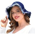 thumbnail image 2 of Jean Bucket Hats for Women, Denim Every Day Hat,Frayed Bucket Hat,Trendy Outdoor Summer Hat, 2 of 7