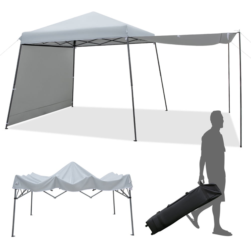 Aimee Lii Patio 10x10 FT Instant Pop-up Canopy Folding Tent with Sidewalls and Awnings Outdoor, Canopy Gazebo for Party BBQ Events, Gray
