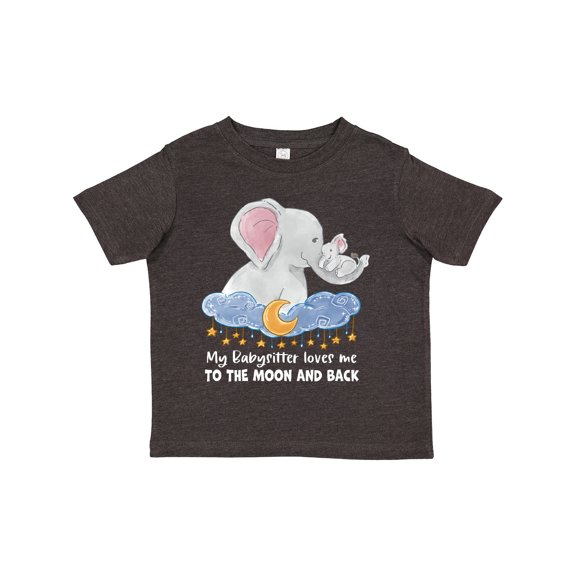 Inktastic My Babysitter Loves Me to the Moon and Back Elephant Family Boys or Girls Toddler T-Shirt
