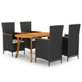 thumbnail image 1 of vidaXL 5 Piece Garden Dining Set Black, 1 of 5