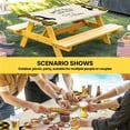 thumbnail image 6 of Yellow Black Buffalo Checkered Table Cloths for 3 Foot Rectangle Tables, Bones Cute Dogs Pets Patio Waterproof Elastic Fitted Tablecloths, Washable Rectangular Table Cover for Camping, 6 of 8