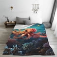 thumbnail image 5 of Honeii Underwater Plant Octopus Print Fleece Blanket - Throw Blanket for Bed, Sofa, Couch, Camping, and Travel , Microplush Ultra Soft Warm Blanket-40"x30", 5 of 7