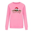 thumbnail image 4 of Enjoytime Fall Tops for Women 2025 Christmas Printed Long Sleeve Crewneck Sweatshirt Xmas Holiday Lightweight Pullover Sweatshirts Pink M, 4 of 6