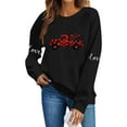 thumbnail image 5 of FAWUUDO Womens Valentines Day Sweatshirt Heart Print Crewneck Long Sleeve Pullover Casual Comfortable Romantic Gift for Her Black L, 5 of 7