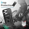 thumbnail image 4 of Heavy Duty Armor Case for iPhone 14 Pro with Slide Camera Cover & Magnetic Ring Stand Black, 4 of 5