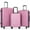 Pink, variant on Travelhouse 3 Piece Hardshell Luggage Set Hardside Lightweight Suitcase with TSA Lock Spinner Wheels 20in24in28in.(Black)