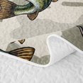 thumbnail image 5 of Feelyou Camo Largemouth Bass Fish Wildlife Twin Quilt Set for Men, Deep Ocean Twin Coverlet Set, Beige, 2 Pieces, 5 of 7