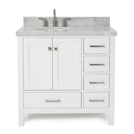 Ariel A037s-L-Vo Cambridge 37" Free Standing Single Basin Vanity Set - White