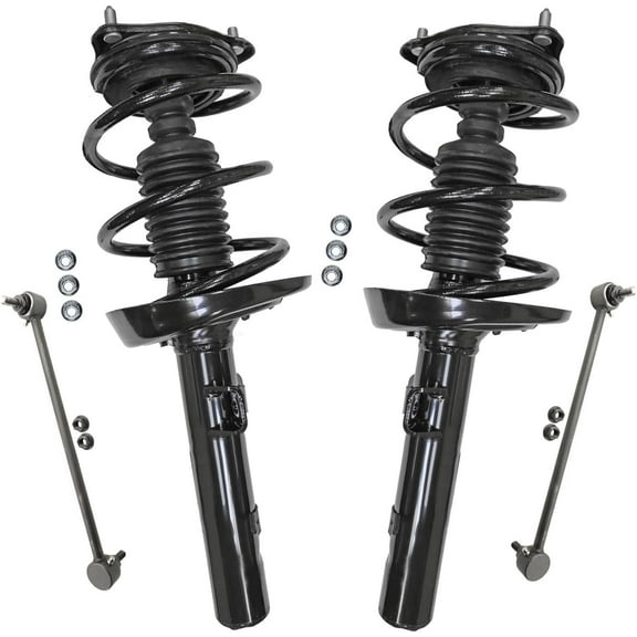 Detroit Axle - Front 2 Struts with Coil Spring Assembly 2 Sway Bar End Links Replacement for 2016-2017 Honda Civic