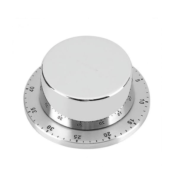 Stainless Steel Kitchen Timer With Magnetic Base Manual Mechanical Cooking Timer Countdown Cooking Tools Kitchen Gadgets (silver) (1pc)