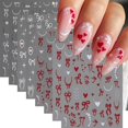 thumbnail image 1 of Pegatinas Quezadyl para decoración de uñas con forma de corazón con lazo para el día de San Valentín, 1 of 9