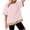 Pink, variant on Striped Shirt Women 2026 Summer Casual Short Sleeve Crewneck Color Block Y2k Oversized T Shirts
