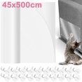 thumbnail image 1 of 45x500cm Cat Anti Scratch Tape Transparent PVC Self-Adhesive Furniture Protection Cover With 60 Nails Cat Scrapers Accessories, 1 of 1