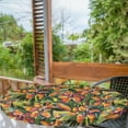 thumbnail image 2 of Ambesonne Garden Fitted Round Tablecloth, Orangish Spring Flowers Plot, 36"- 40" Diameter, Olive Green and Vermilion, 2 of 5