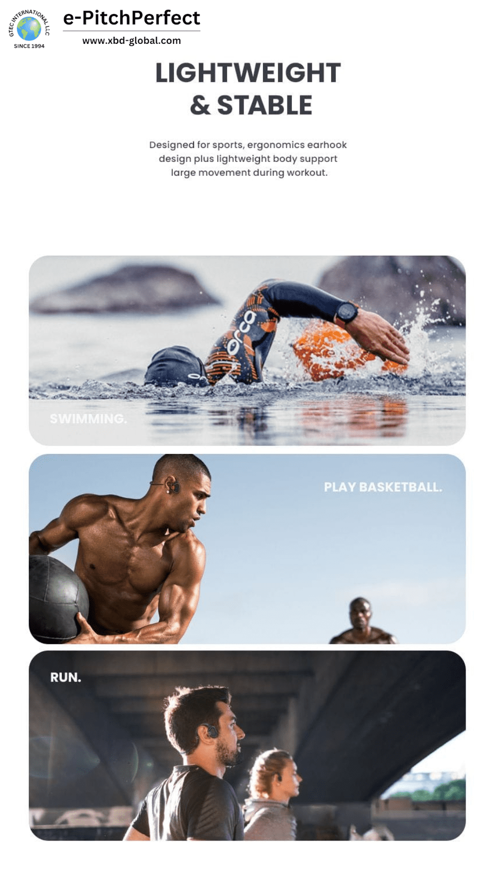 ePP-BC-S6 SWIMMING, Bone Conduction military grade, open ear, sport headphones, Bluetooth 5.3, IPX8 design (Full water proof) Sold 32,000+ worldwide