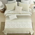 thumbnail image 3 of DUOHONG Queen Quilt Set 100% Cotton Farmhouse Lightweight Bedding Set, Beige, 90"W x 98"L, 3 of 7
