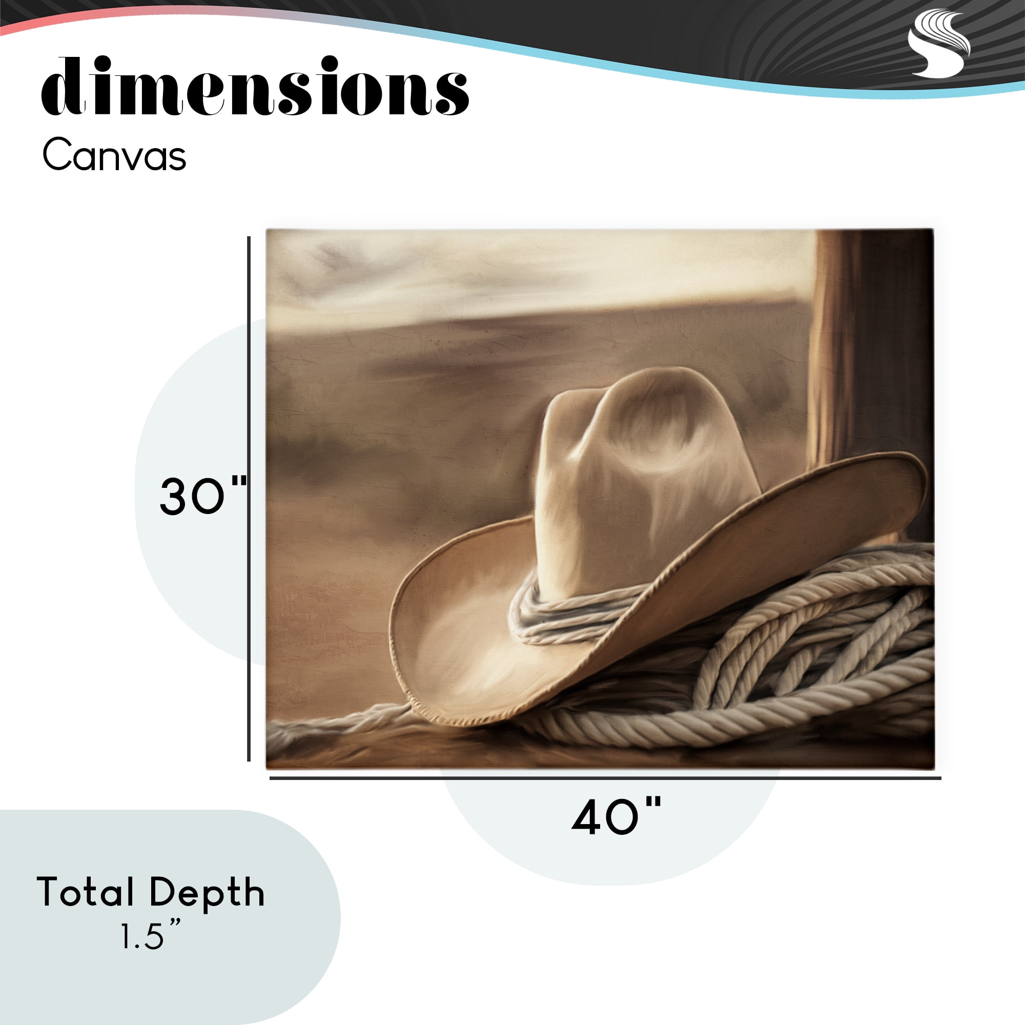 Stupell Industries White Cowboy Hat Canvas Wall Art, design by Kim Allen