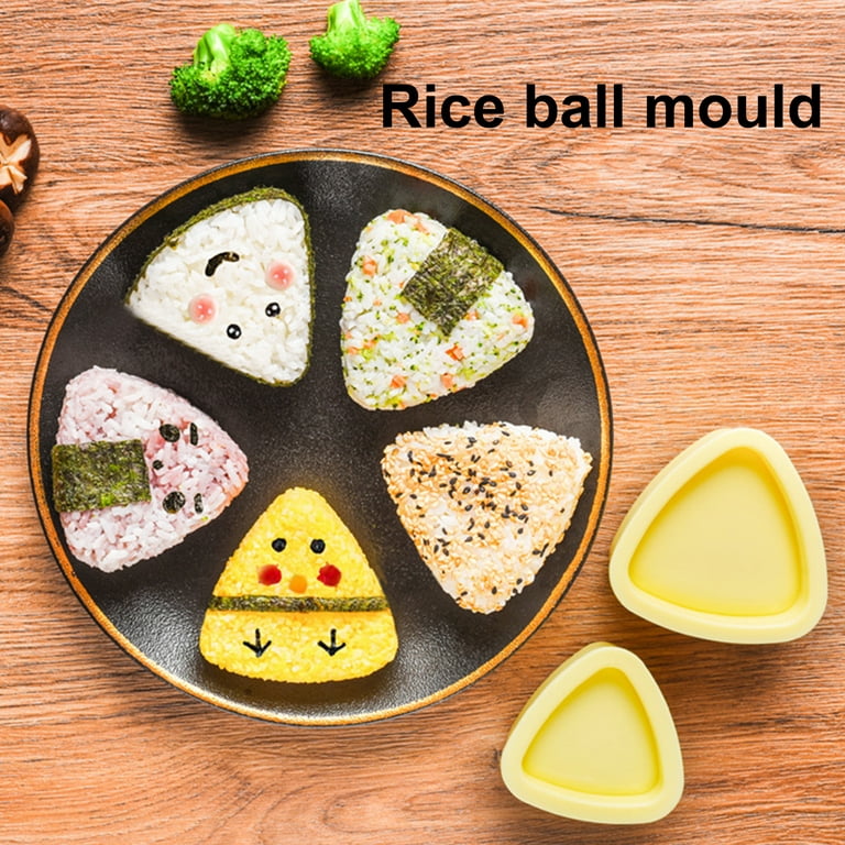 Hesroicy Onigiri Maker Set with Meal Spoon - Food Grade PP, Easy Release  Non-stick, and DIY Triangle Rice Ball Sushi Making Tool Mold Kit - Ideal