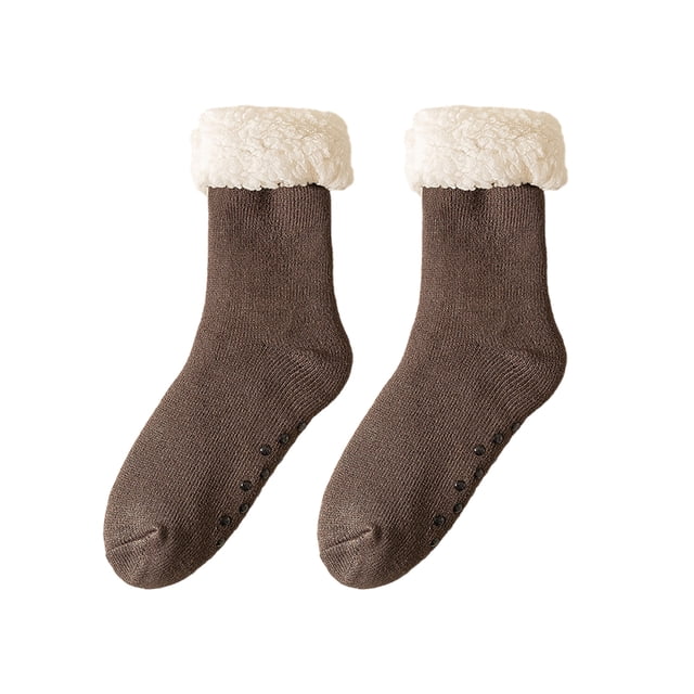 Slipper Socks with Grips Non Slip Soft Cozy Fuzzy Fleece Lined Socks for Cold Winter