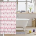 thumbnail image 3 of Manfei Cartoon Shark Shower Curtain 72Wx78L, Stripe Silhouette Bath Curtain, White Pink, 3 of 5