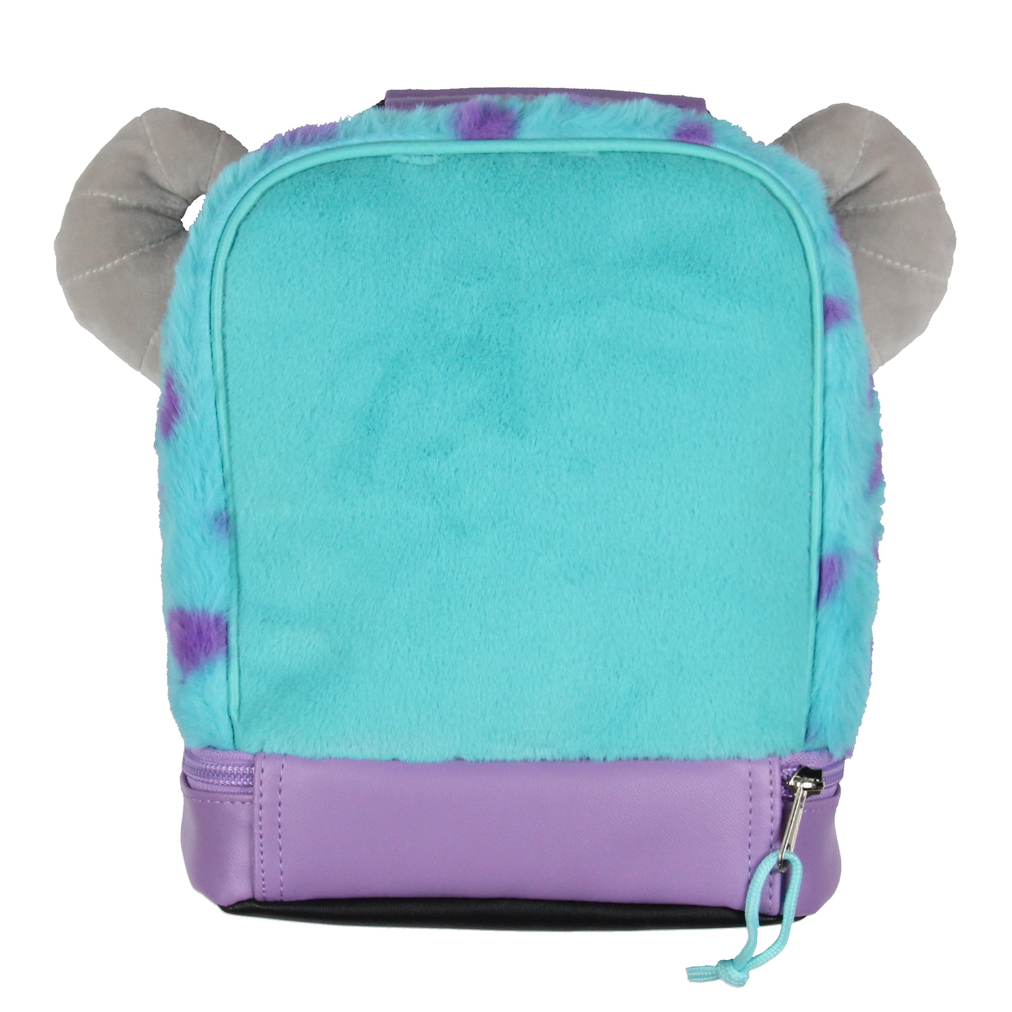Disney Monsters Inc Sulley Lunch Bag – Plush Fuzzy 3D Horns Insulated Dual Compartment Lunch Box Tote 10"