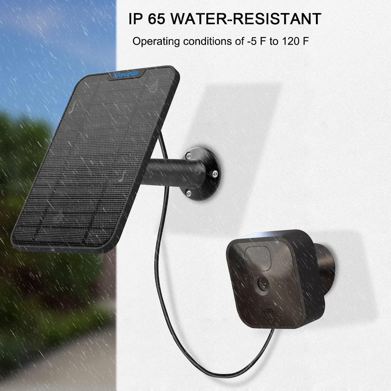 4W Solar Panel Charger for Blink 3rd Gen/XT/XT2 (Micro-USB) Cameras, 13.1ft Waterproof Cable, IP65 Weatherproof with Wall Mount