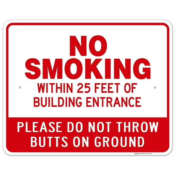 No Smoking In Building Entrance Sign, 24x30 Aluminum