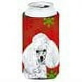 thumbnail image 2 of White Toy Poodle Red Snowflakes Holiday Tall Boy Hugger, 2 of 2