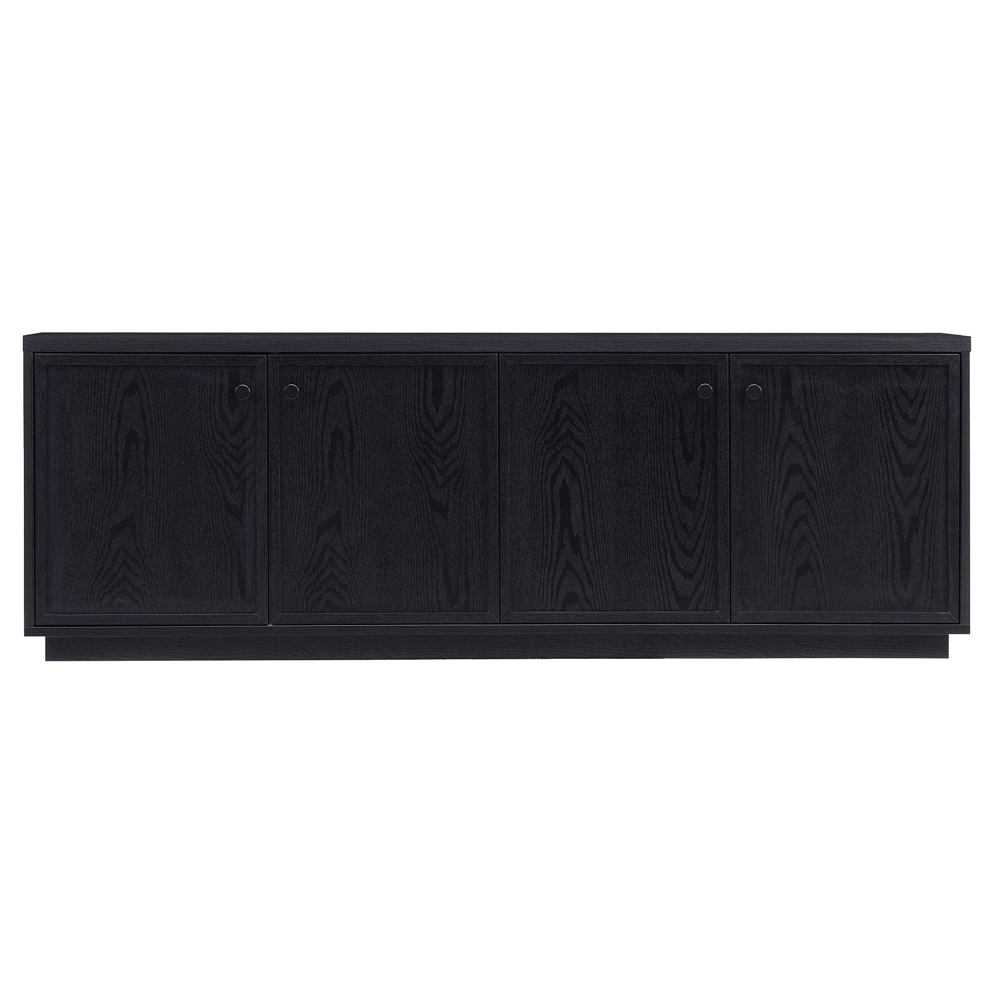 Evelyn&Zoe Ormond Rectangular TV Stand for TV's up to 75", Black Grain