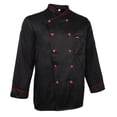 thumbnail image 3 of Chaqueta de Chef Unisex, Manga Larga, Bolsillo con Ribetes, Panadería, Catering, Abrigo, M-3XL - Negro, SG Sunnimix Chaqueta de chef de manga larga, 3 of 8