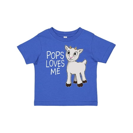 

Inktastic Pops Loves Me- Cute Goat Gift Toddler Boy or Toddler Girl T-Shirt