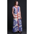 thumbnail image 3 of Bimba Robe Maxi Décontractée Teinture sur Nœuds pour Femme à Col en V Sans Manches avec Fente avant Imprimée Boho-Medium, 3 of 5