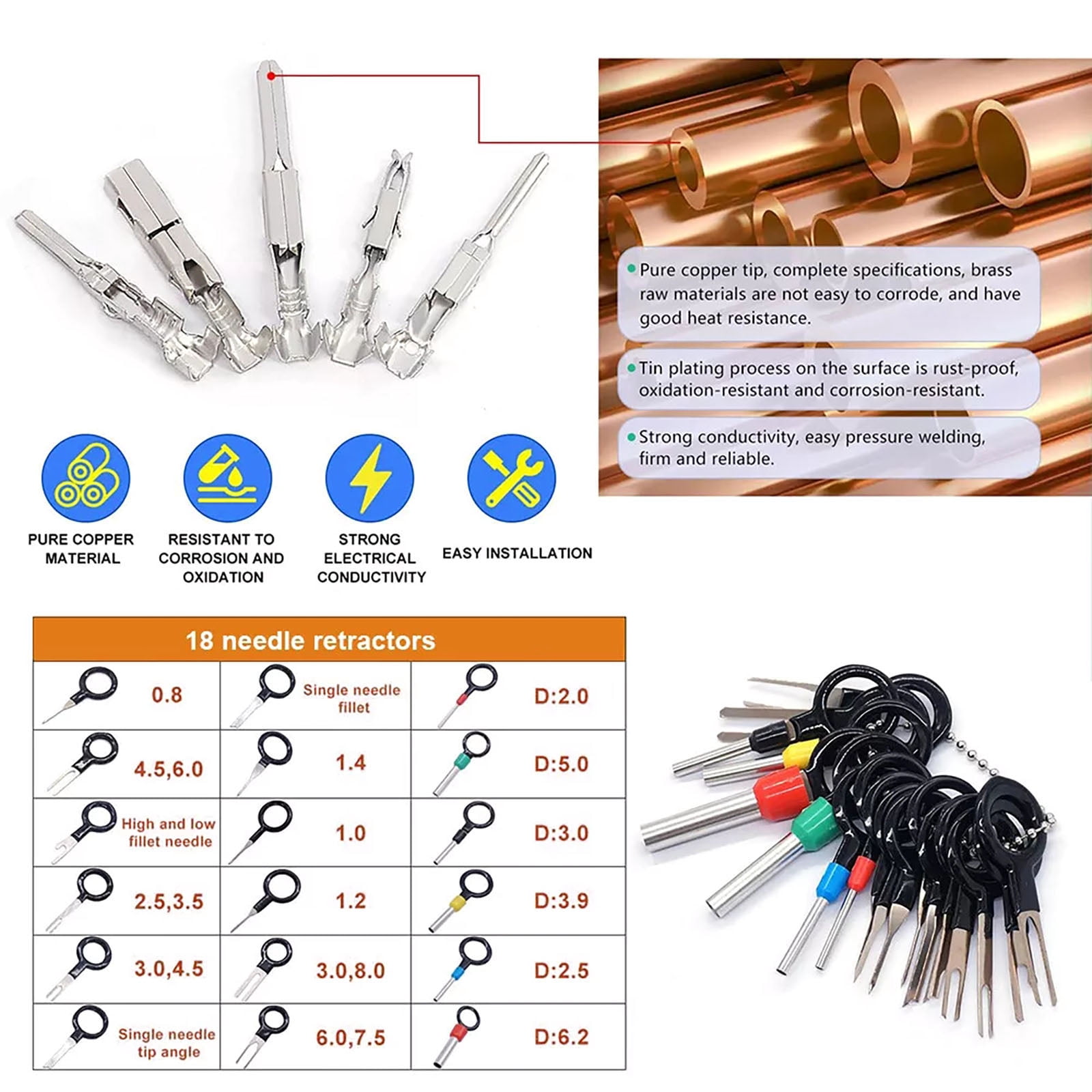 755PCS Car Automotive Waterproof Electrical Wire Connector Pin Kit with Box SetTAPDRA Spare Part
