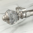 thumbnail image 2 of SKYPLUS LIVING Adjustable 36-72 in Single Curtain Rod with Sphere Clear Finial Design, Glam Luxury Silver, 2 of 9