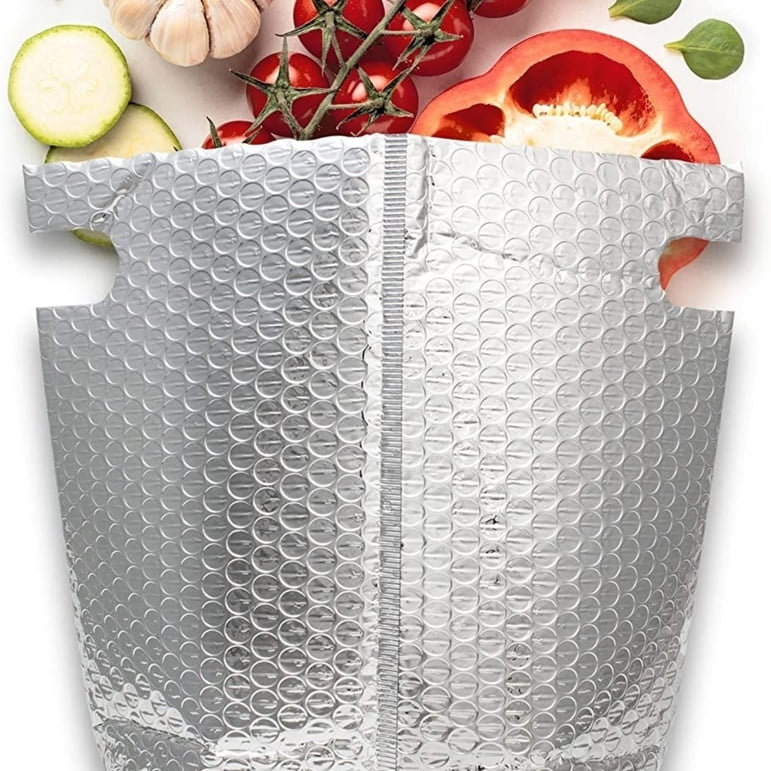 10 Pack Silver Bubble Thermal Bags 6" x 6" x 6" /w Hand Hole