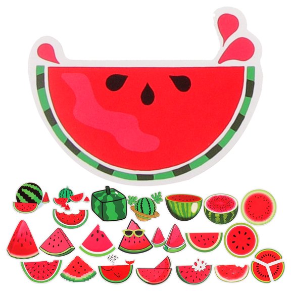 Gongxipen 50Pcs Summer Watermelon Stickers Party Fruit Stickers Adorable Watermelon Decals Birthday Party Stickers