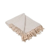 DII 60x50" Modern Cotton Diamond Throw with Decorative Fringe in White/Pink