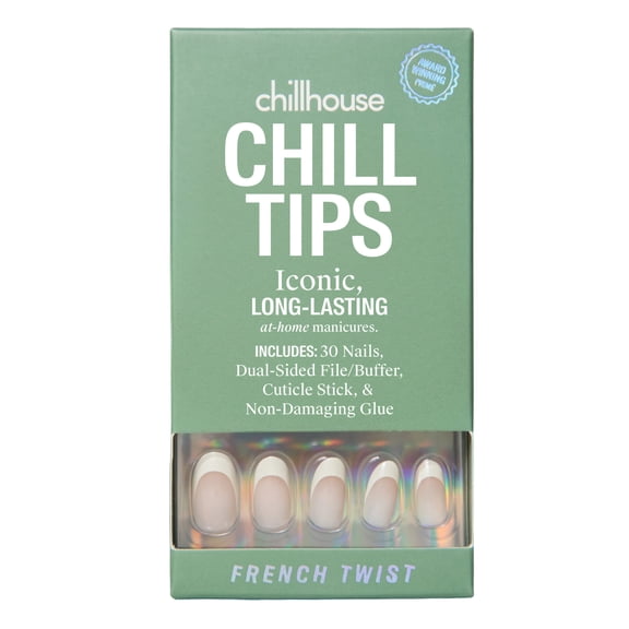 Chillhouse Chill Tips Press On Nails, French Twist, Oval Style, 30 Count