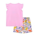 thumbnail image 4 of HILEELANG Little Girl Summer Short Outfits Cotton CrewNeck Pink Animals Short Sleeve Playwear 2PC Sets 6T, 4 of 5