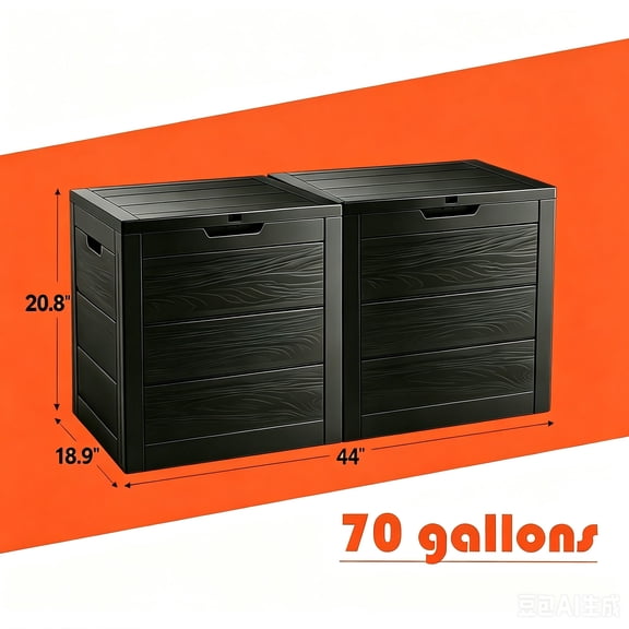 35 Gallon Resin Deck Box with Lockable Latch, Waterproof UV-Resistant Multi-Purpose Outdoor Storage for Patio Cushions