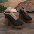 thumbnail image 5 of Lovskoo Womens Closed Toe High Heel Sandals Chunky Platform Pearl Ankle Strap Solid Color Casual Dress Shoes, 5 of 9